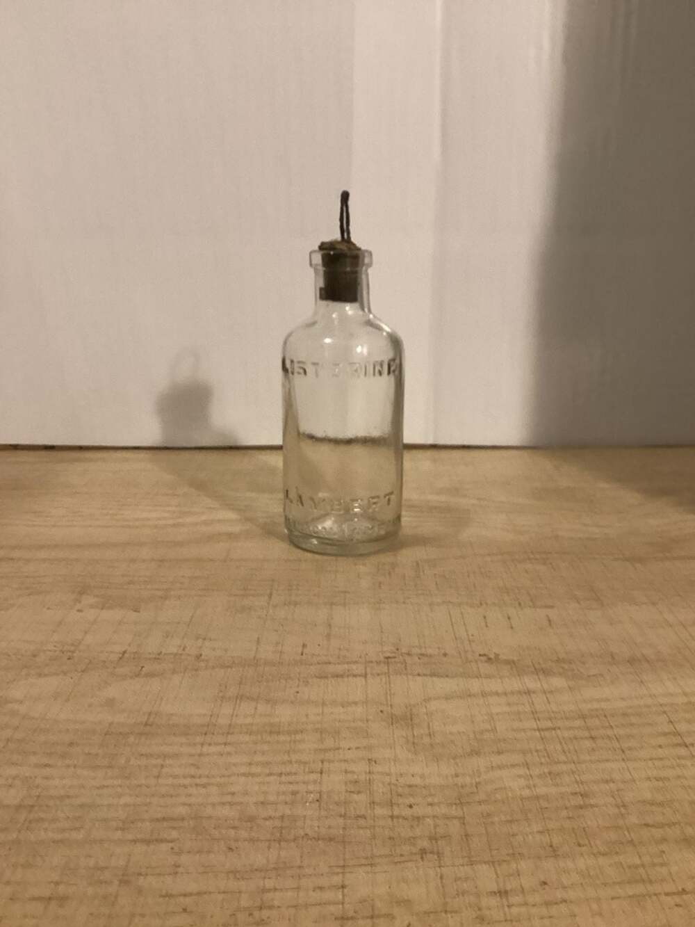 Vintage Early Listerine Lambert Pharmacal Company Cork Top Medicine Bottle
